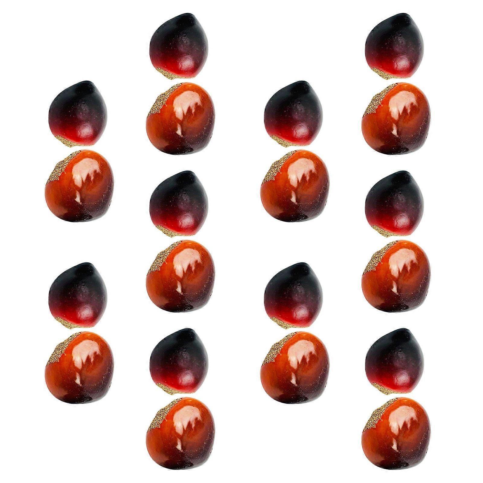 Simulation Chestnuts Decorative Set for Home Use 20Pcs Assorted Color