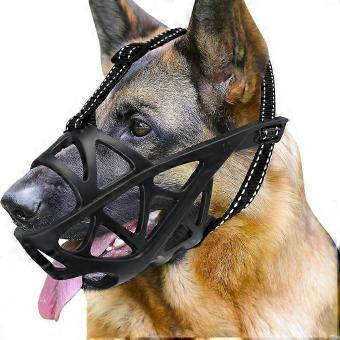 Dog Basket Muzzle for Biting, Chewing, Scavenging - Humane Cage Mouth Cover, Size M