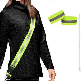Faixas refletivas para caminhadas noturnas, cinto refletivo de alta visibilidade, faixa elástica ajustável para corrida com detalhes refletivos.