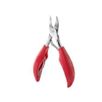 Alicate para unhas com ponta curva, ferramenta profissional em aço inoxidável, ideal para remover eficazmente pele morta e tratar unhas grossas. Possui ponta contornada.