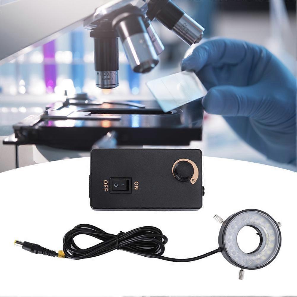 LED Brightness Adjustable Light Source Ring Light for Video Microscopes Optical InstrumentEU Plug 100-240V