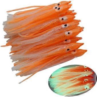 Luminous Octopus Skirts Soft Sturdy PP Plastic Trolling Lure Squid Skirts Fishing Hoochie Bait Lures, for Camping Hiking and Travel, Space Saving