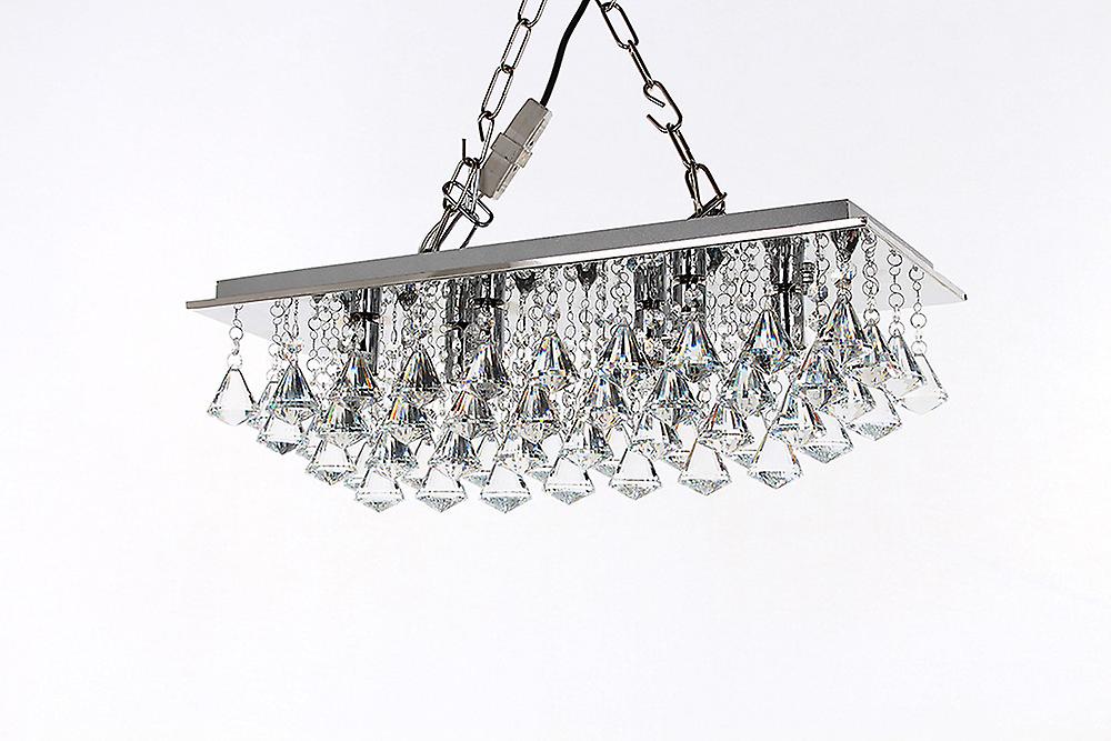 Impex Parma 6 Light Oblong Flush Chrome Ceiling Fitting