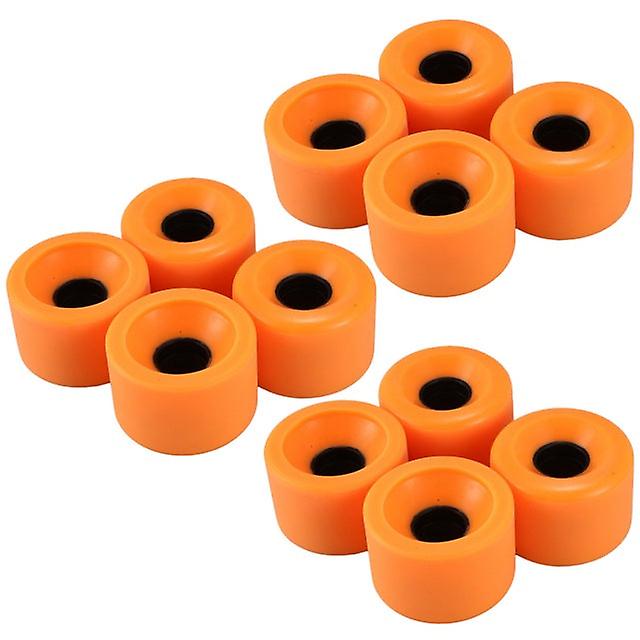 12 Pack Skateboard Wheels Elastic Pu Wearable Flexible Durable 65x45 Pu Skateboard Wheels Sports Orange