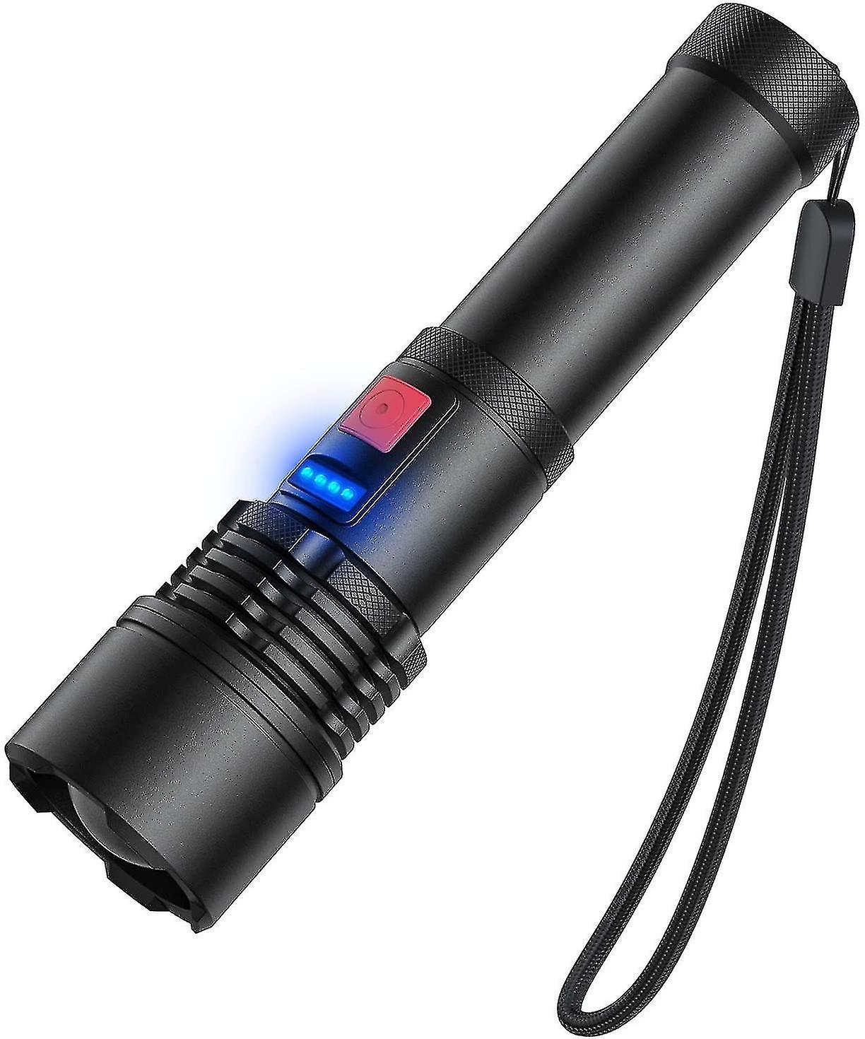 Usb Rechargeable Led Flashlight 3000 Lumens, Elekin Zoomable Torch, Ultra Powerful Led Flashlight Tactical Torch, Outdoor Waterproof Torch For Camping