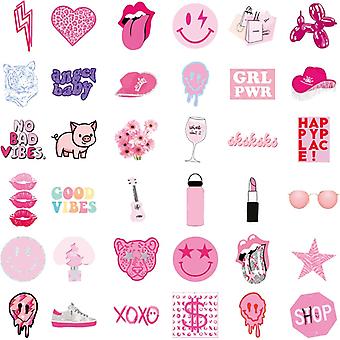 100 Adesivi Preppy Rosa Kawaii - Impermeabili In Vinile Per Laptop, Bottiglie, Scrapbooking E Diario - 2