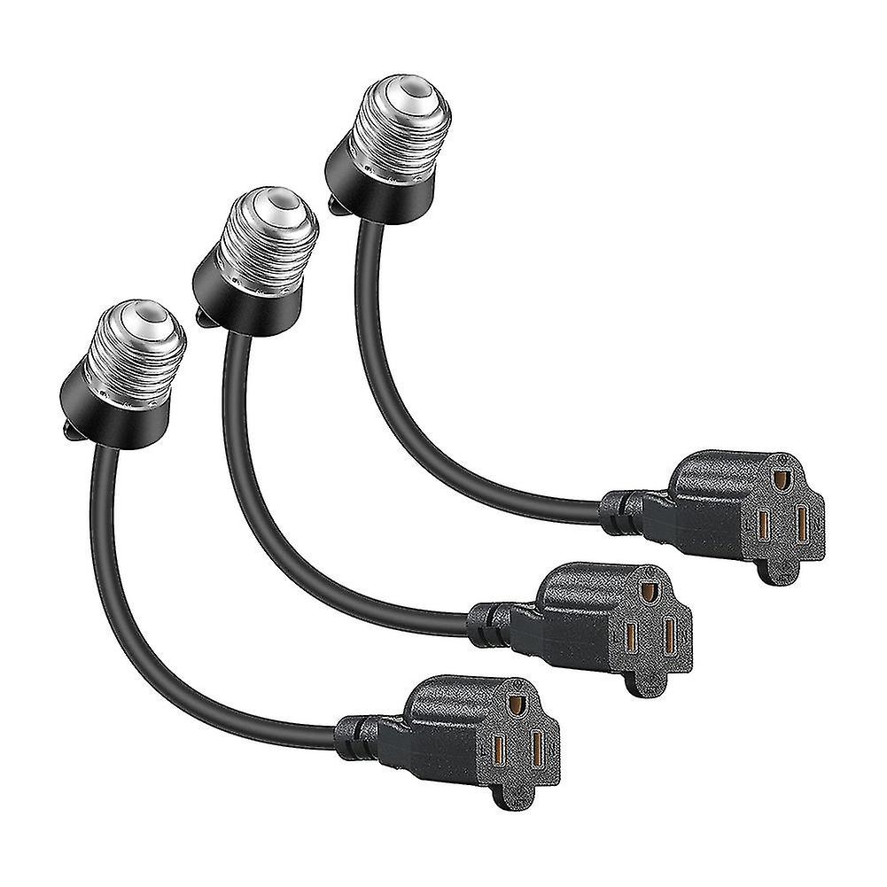 Light Bulb Outlet Socket Adapter, E26/e27 Light Socket To Plug Adapter Convert 3 2 Cord,for Garage