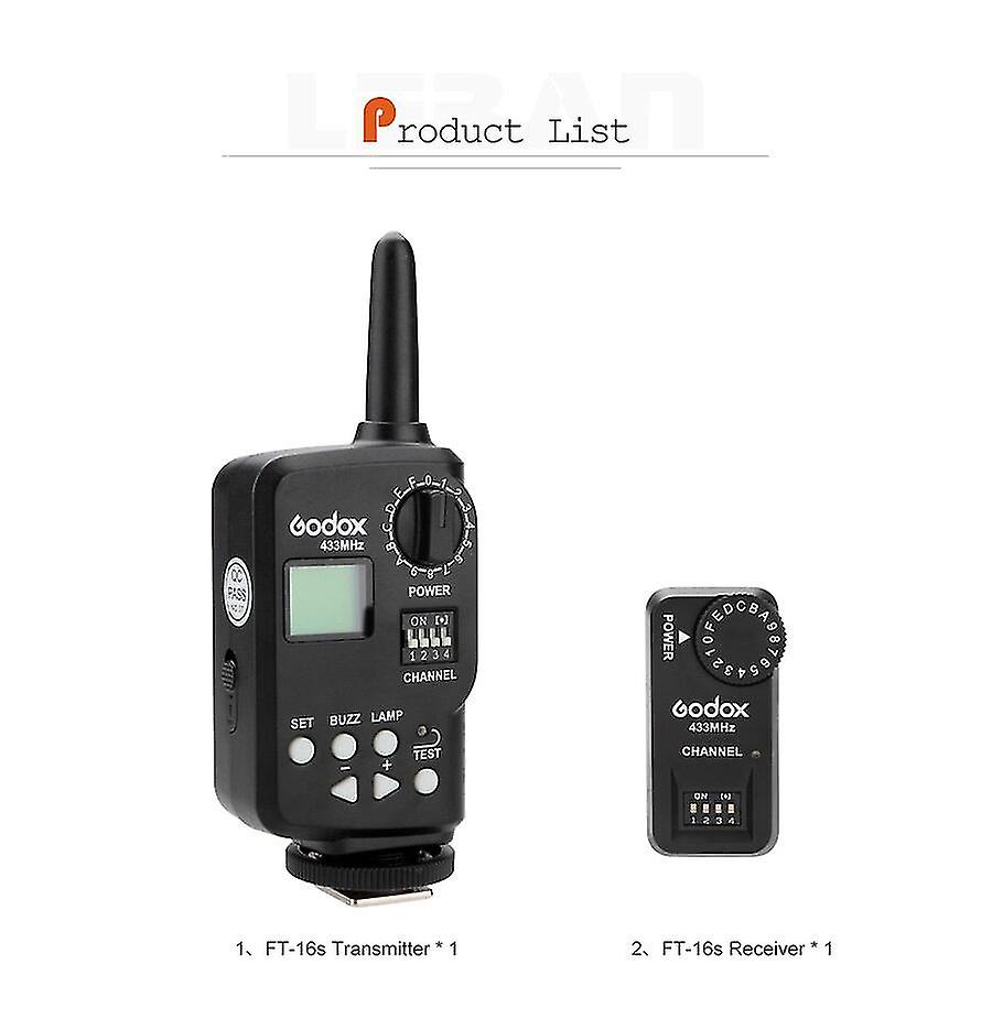 Godox Ft-16s Canaux Wireless Power Control Flash Trigger Set pour V860c V860n V850 Speedlite Caméra