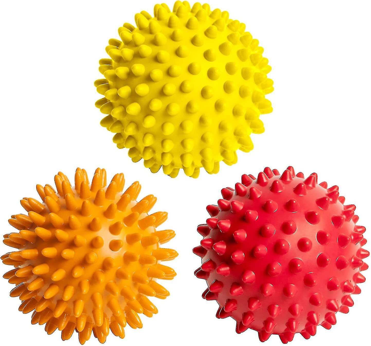 כדורי עיסוי קוצניים לכף הרגל, הגב, השרירים - 3 סט רולר מעסה רך עד מוצק לדלקת החיתולית הכפית, טיפול בנקודת טריגר, פעילות גופנית, יוגה, די די