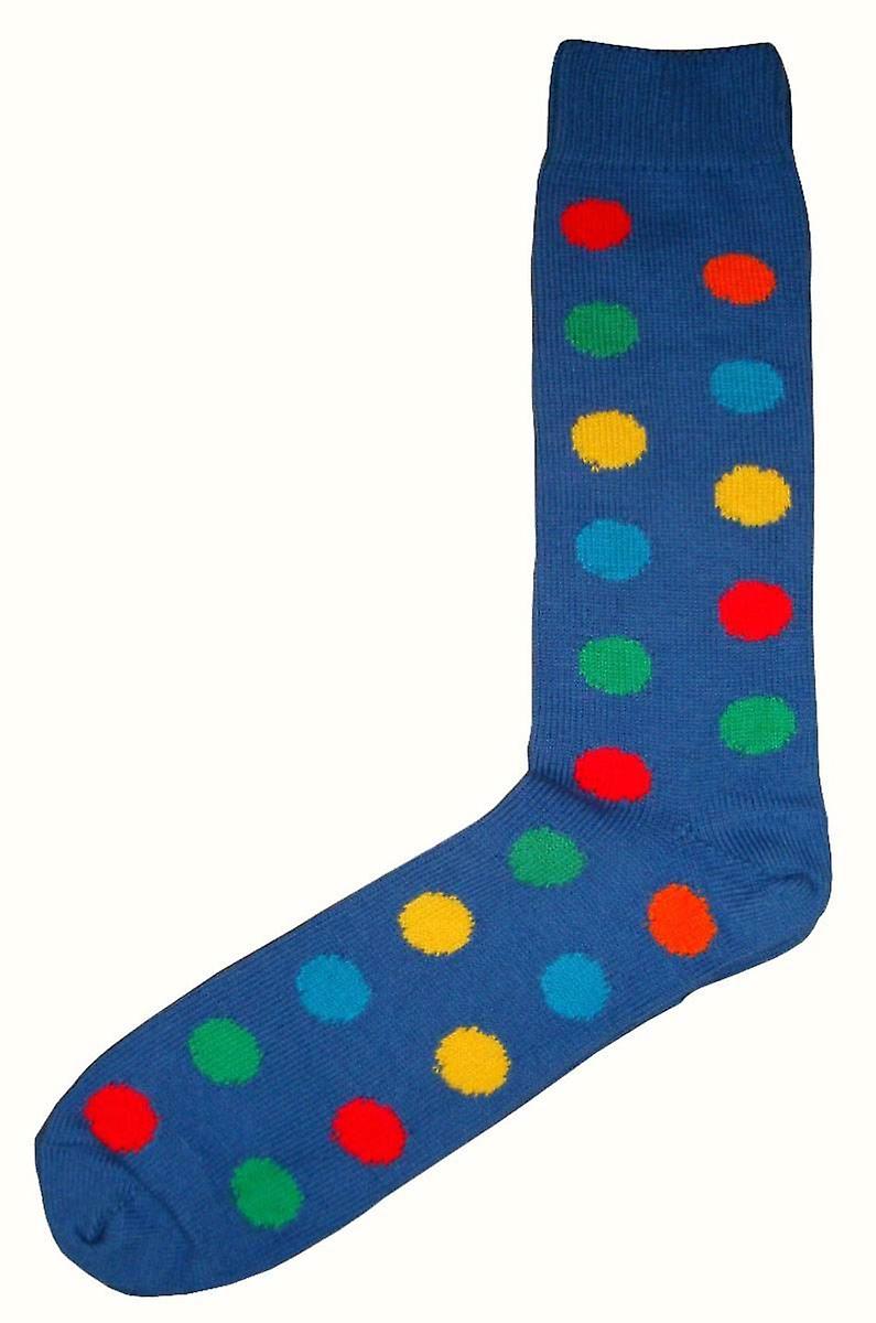 Bassin and Brown Spotted Midcalf Socks - Blue/Multi-colour