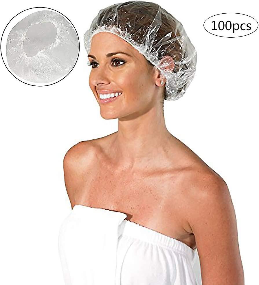 100 Pack Disposable Plastic Shower Caps