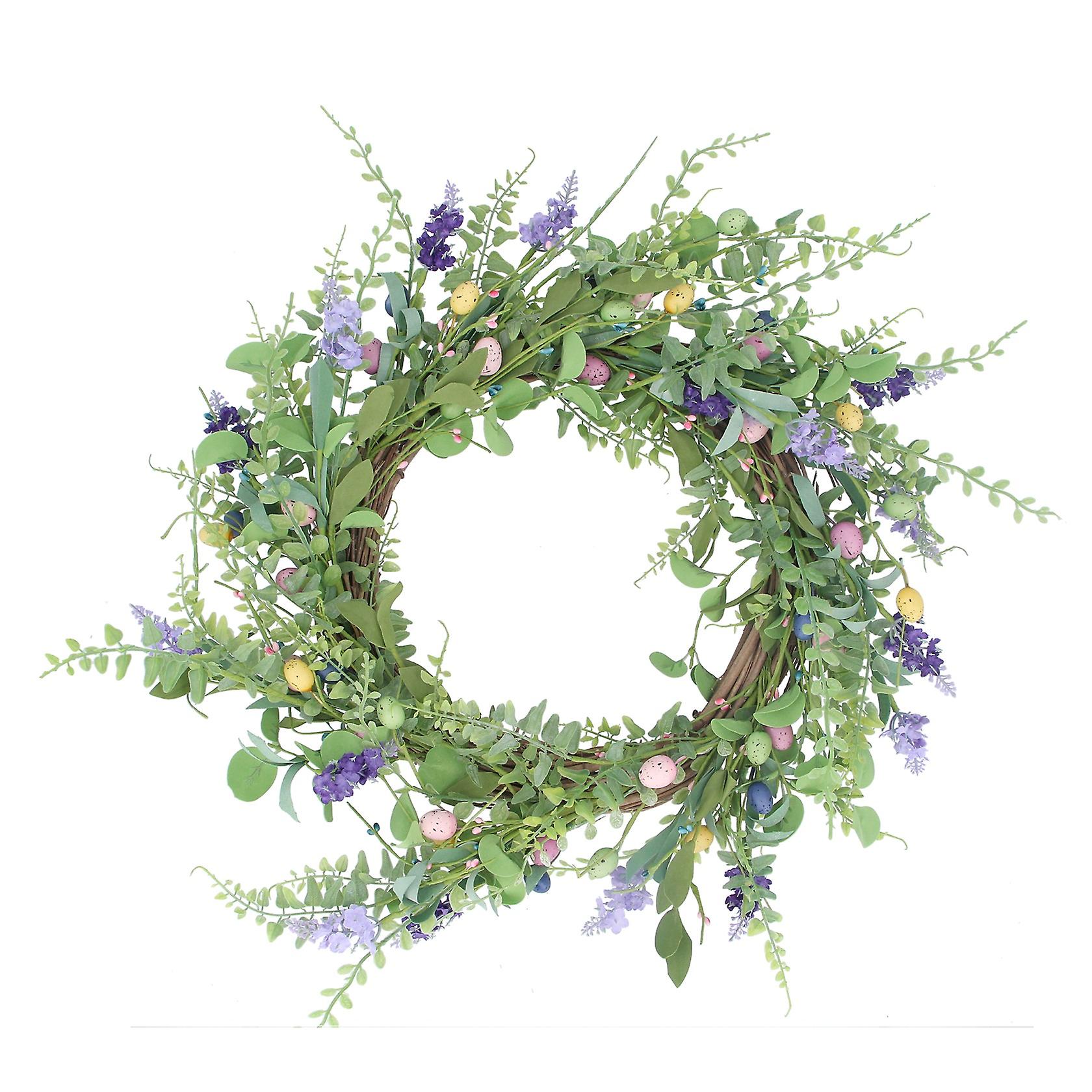 Gisela Graham Floral Speckled Egg Easter Wreath
