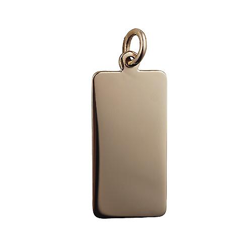 9ct Gold 26x13mm plain rectangular Disc