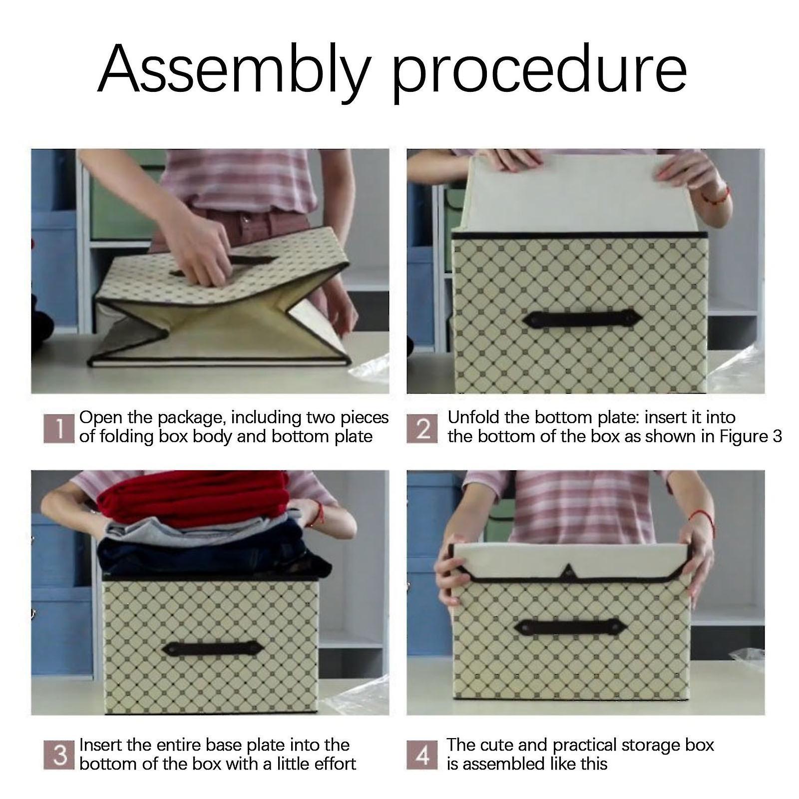 Fabric Printing Folding Storage Box Thickened Non-woven Storage Box With Cover Clothes Sorting Box Sundries Storage Box