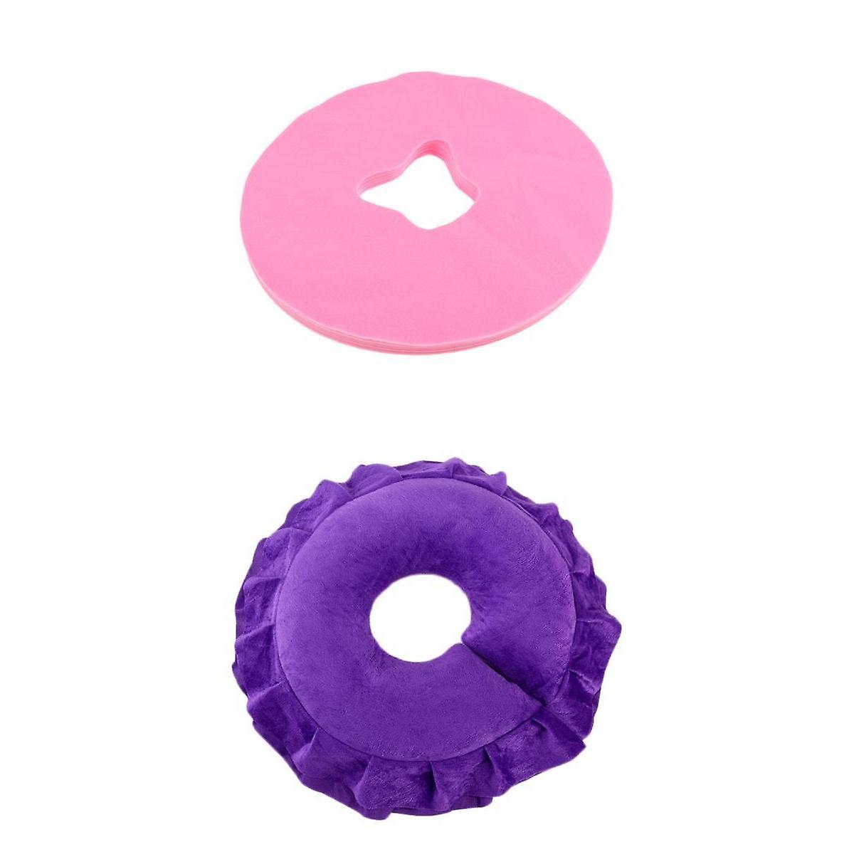 Beauty Salon Pillow Massage Face Relax Cushion Pad w/100Pcs Covers