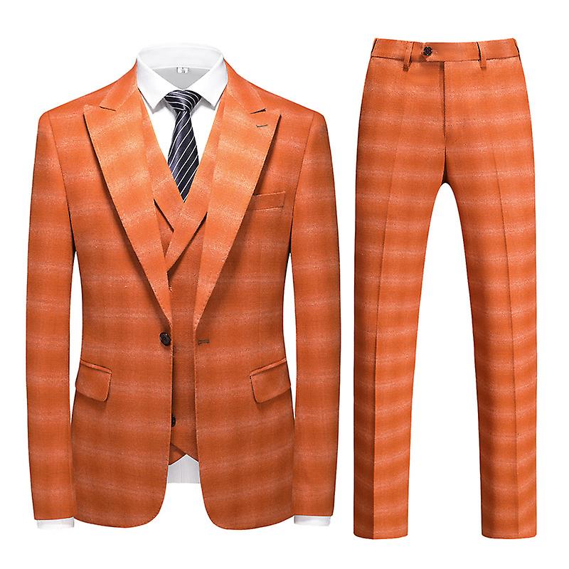 Men's Sophisticated Plaid Suit: Versatile For Business And Casual, Mature And Refined Look | High Quality, Comfortable, And Stylish