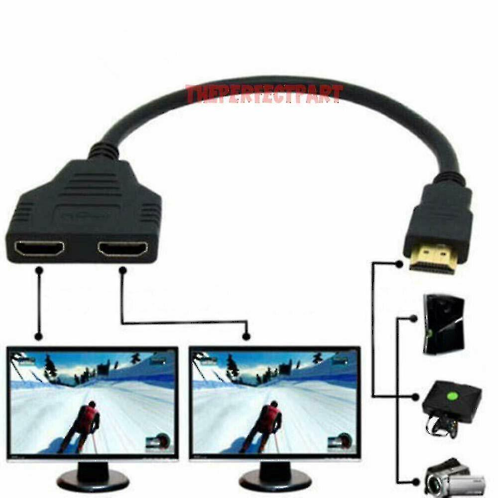 Hdmi Port Male To Female 1 Input 2 Output Splitter Cable Adapter Converter 1080p