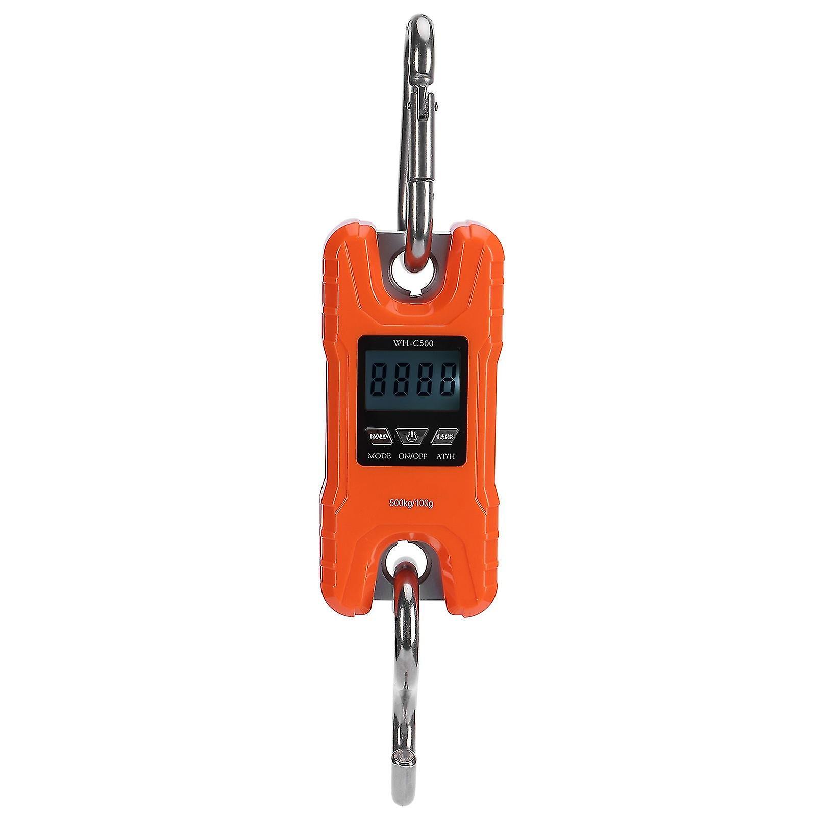 Electronic Scale Mini Portable Led Digital Hanging Crane Scale Weighing Equipmentorange