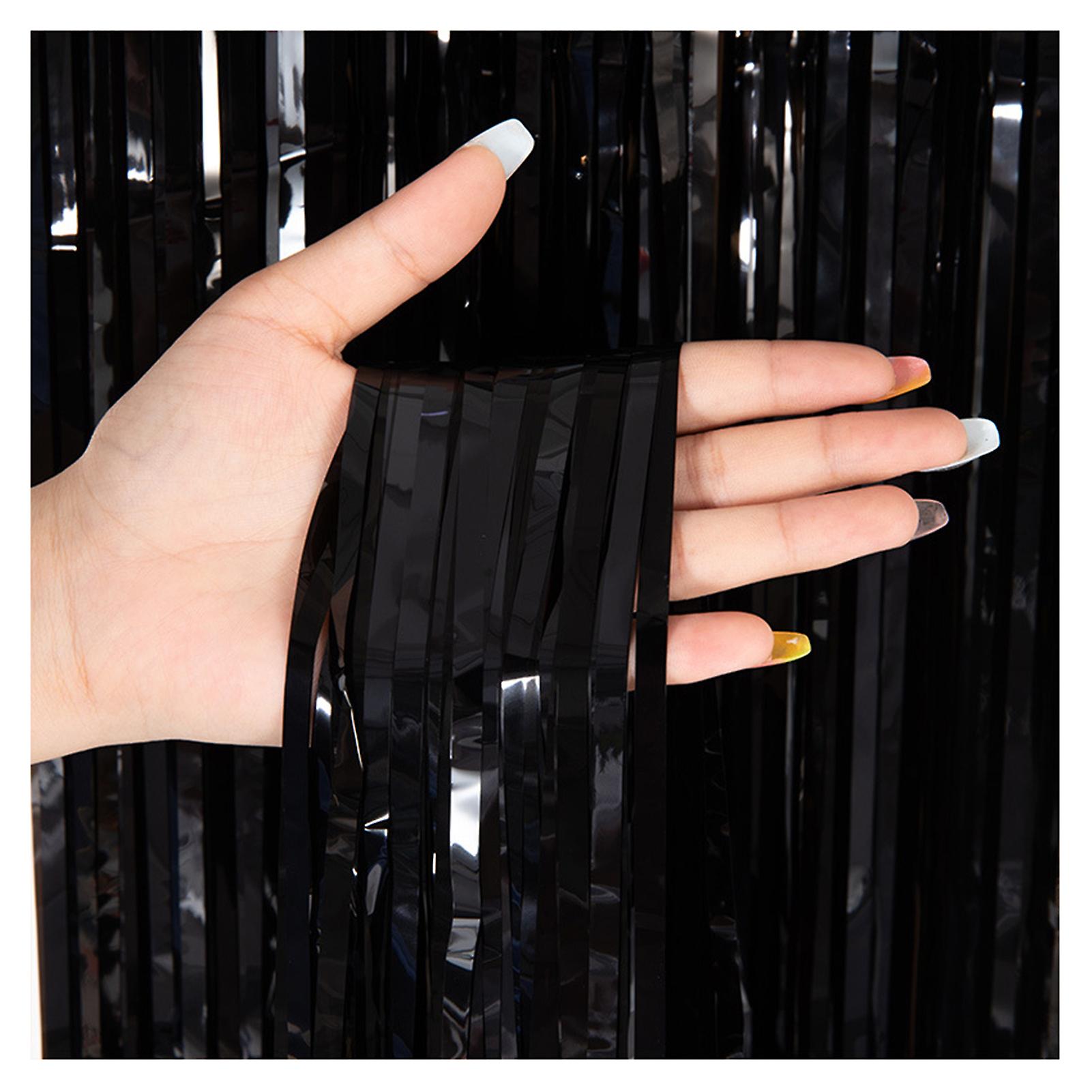 Simple Solid-Color Fringe Curtains Party Wall Background Decor for Babyshower Party