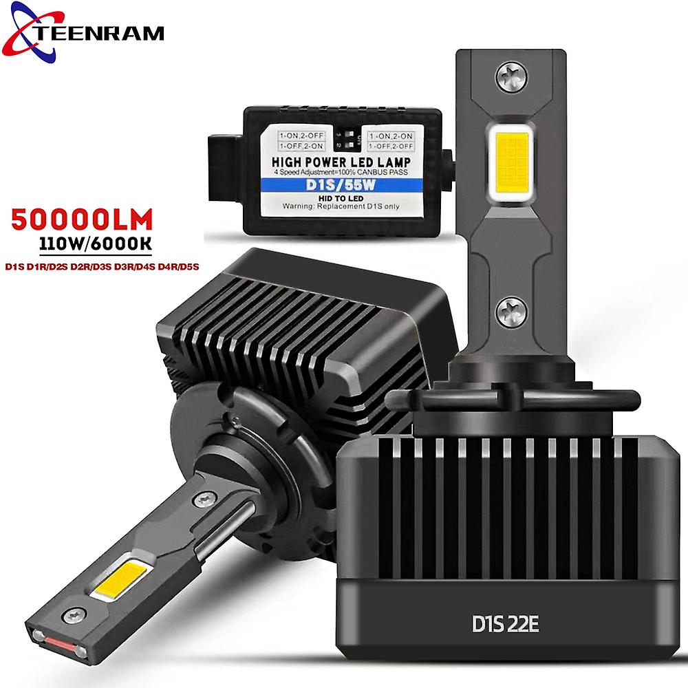-d3s Led Canbus Headlights Xenon Hid D1s D2s D4s D5s D1r D2r D3r Turbo Led 50000lm 6000k 110w High Low Beam Plug And Play