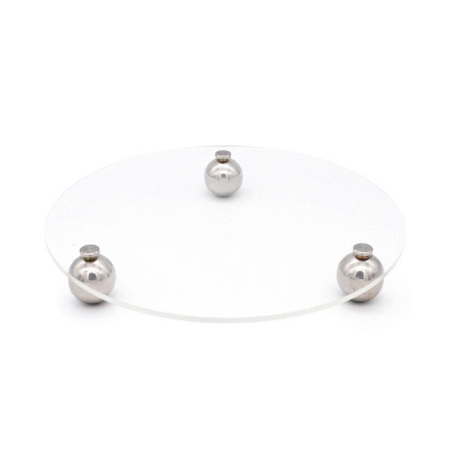 Acrylic Clear Desktop Storage Shelf Clear Transparent Stainless Steel Round Feet Minimalist Style Decorative Practical Desktop Shelf for Cafes Round