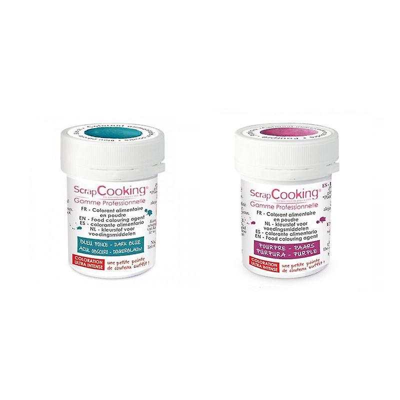 2 powdered food colorings - purple-dark blue