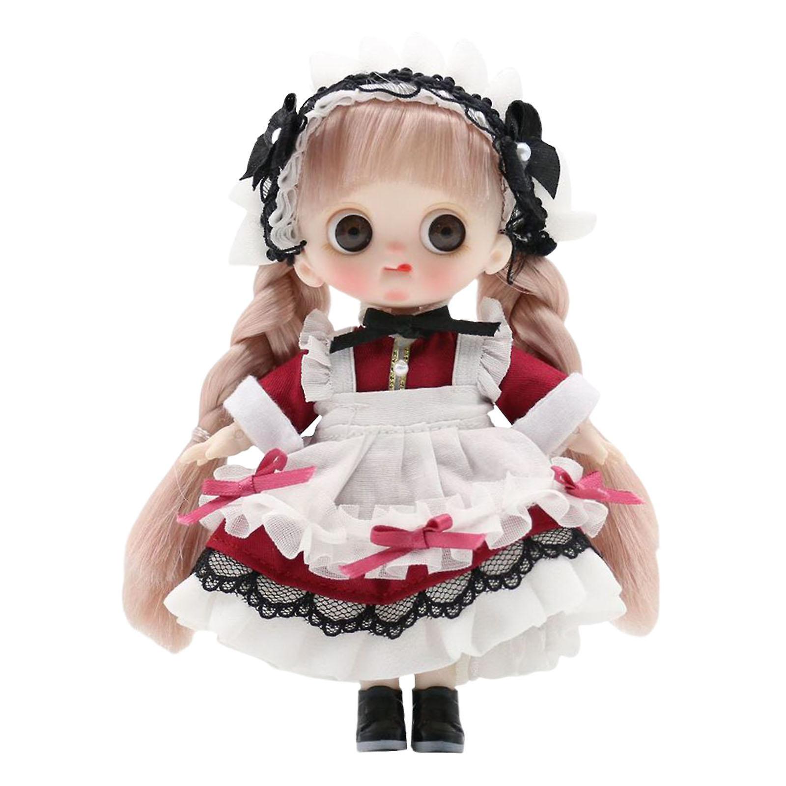 Make-up Puppe Prinzessin Puppe Make-up Puppe biegsam 14cm für Geburtstagsgeschenke schwarz