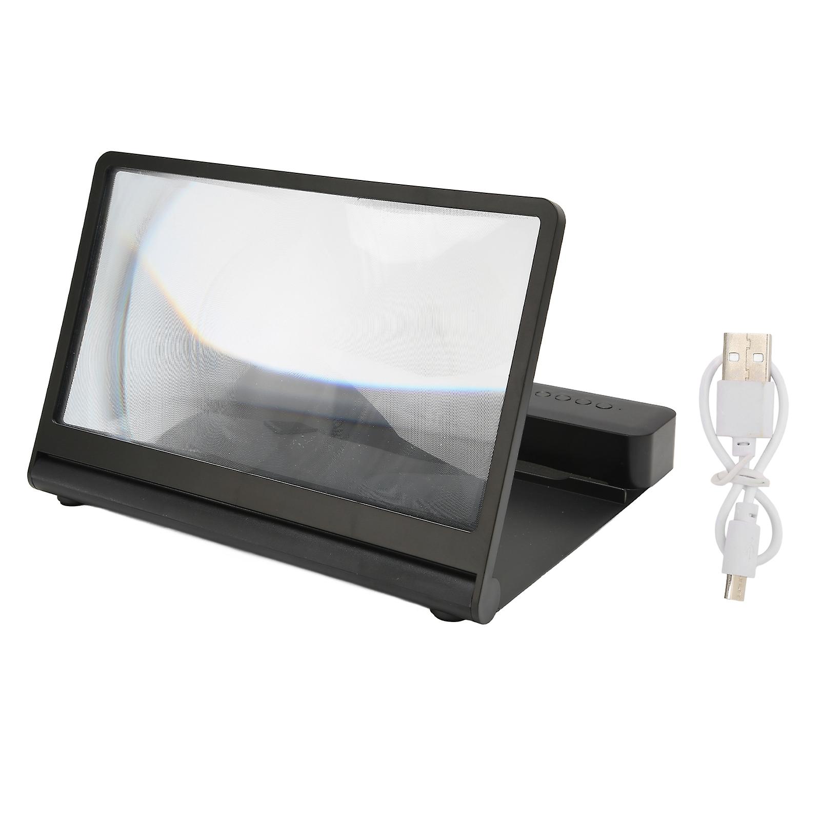 Phone Screen Magnifier 3D HD Magnifying Projector Screen Enlarger with Bluetooth Speaker for Movies Videos Games