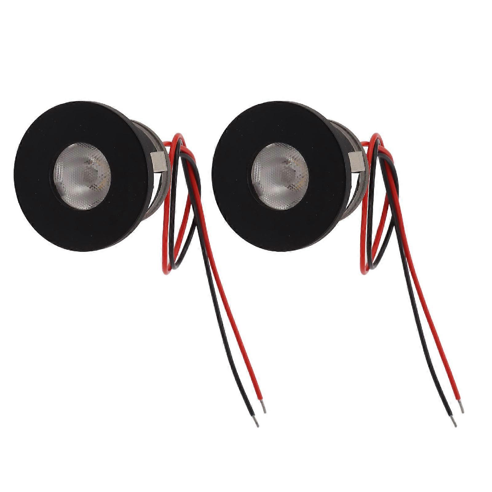 2 Pack 1W 80lm 15 Degree Mini Recessed LED Spotlights for Jewelry Display Cabinet DC 12V
