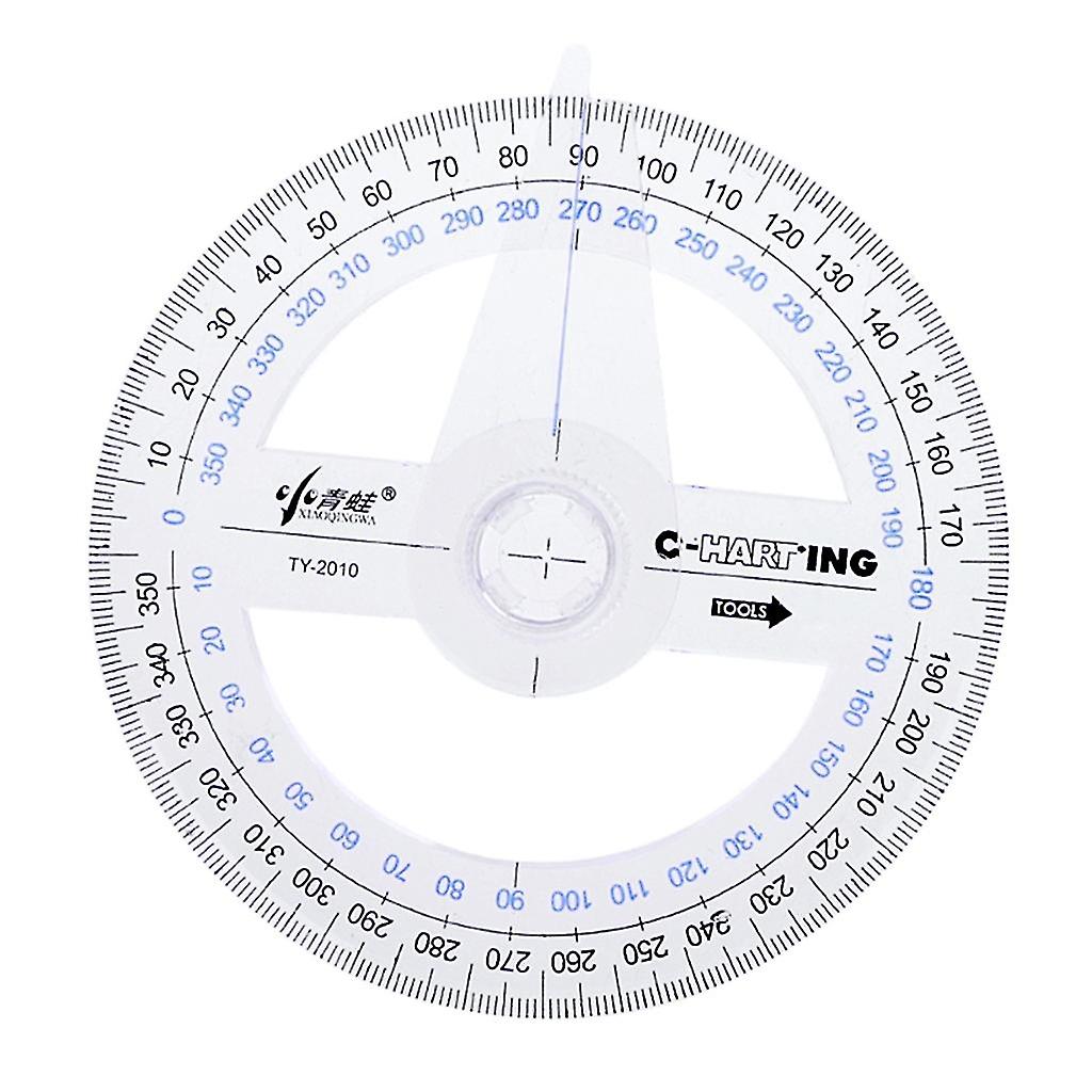 Plastic 360 Degree Protractor Ruler Angle Finder Swing Arm School Office-hao