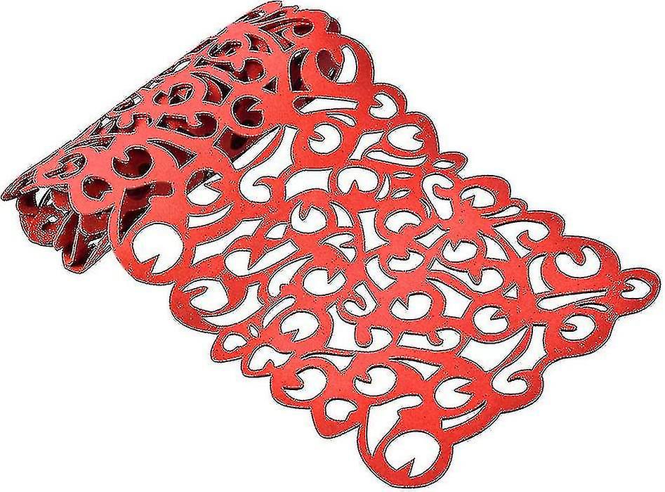 Felt Table Runner Openwork Floral Design Table Mats Hollow Flower Felt Plac