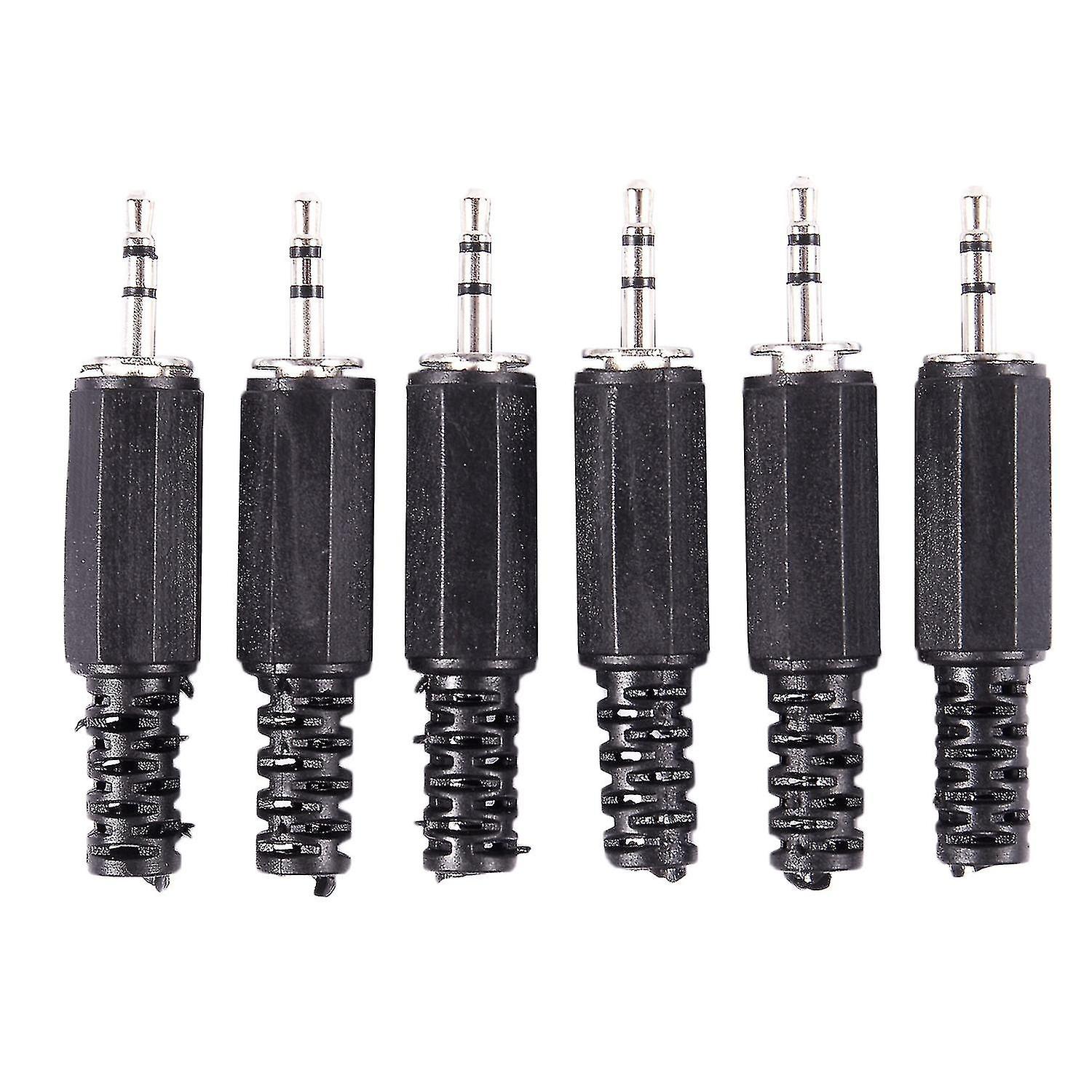 6pcs 2.5mm stereo maschio spina jack fai da te cuffie a saldare connettore audio