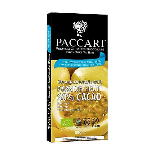 Organic sugar-free chocolate with passion fruit and cocoa 60% 50 g (Chocolate - Passion Fruit)