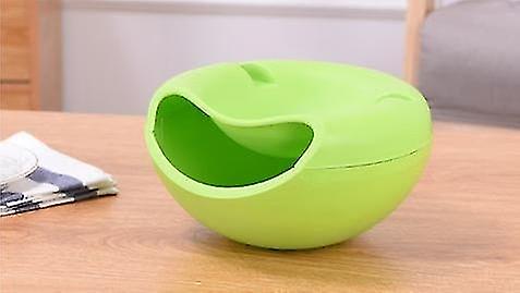 Green multi-functional double-layer dried fruit plate with mobile phone holder holder snack seed foo