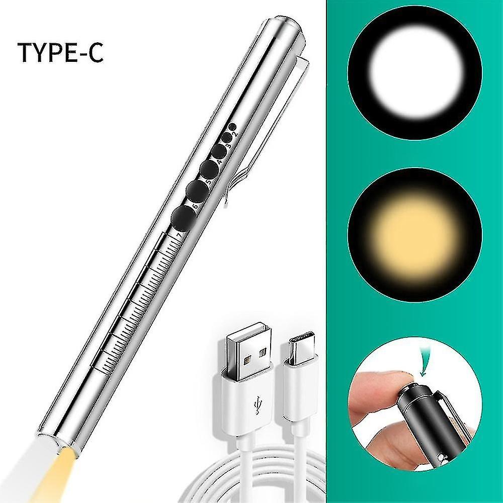 Penlight, Led Penlight For Students Doctors And Nurses With 2 Led Light Sources, Usb Rechargeable, W