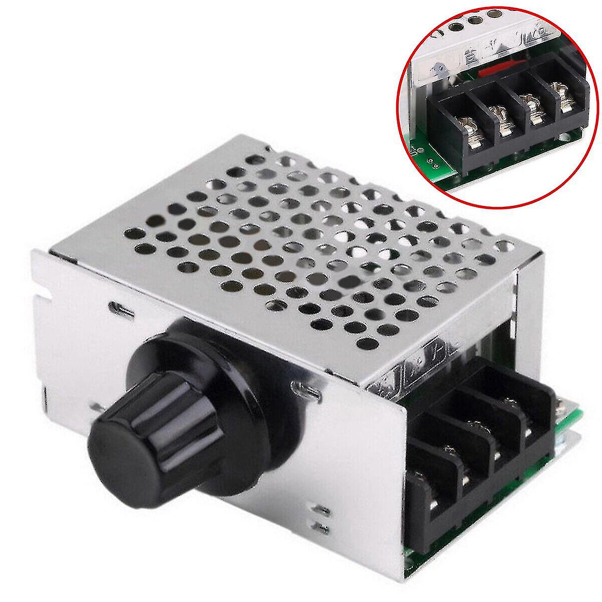 4000w Ac 220v Tension Régulateur électronique Dimmer Motor Speed Controller Module (argent + noir) (1pcs) Bon