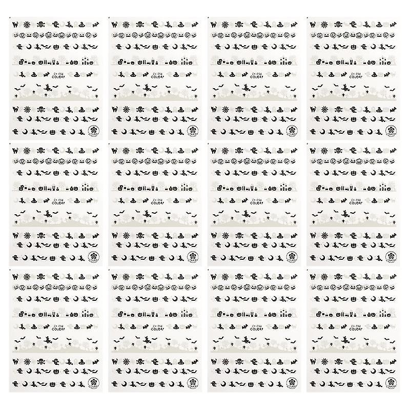12sheets Halloween Fingernail Decals For Halloween Decorations
