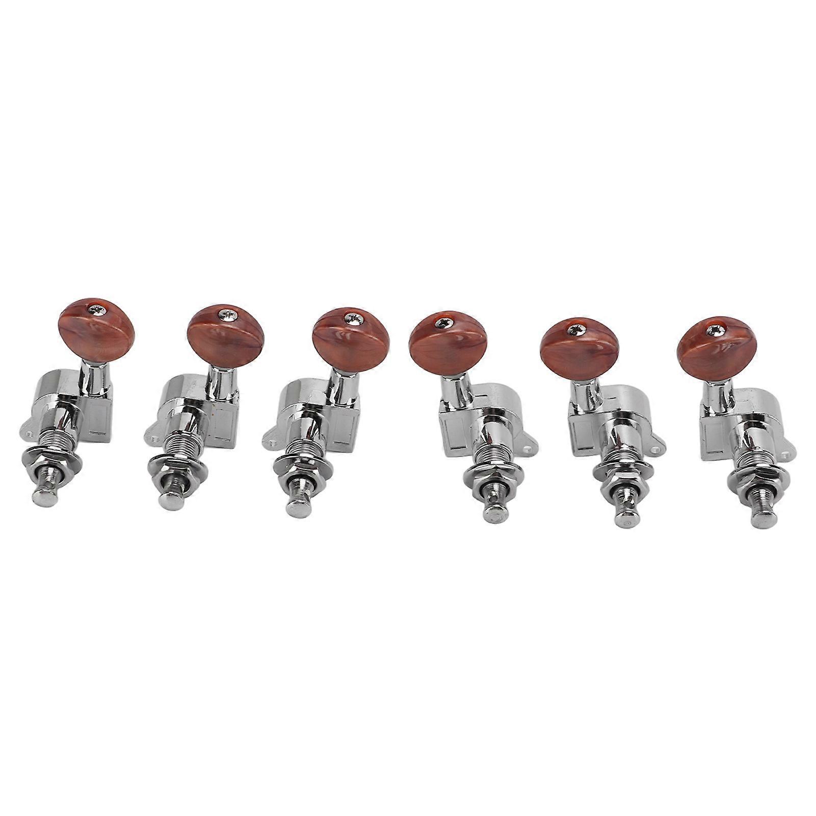 6 قطع مغلقة بالكامل الغيتار ضبط الأوتاد الغيتار الصوتي موالف معدني مقابض 3 اليسار 3 الحق 