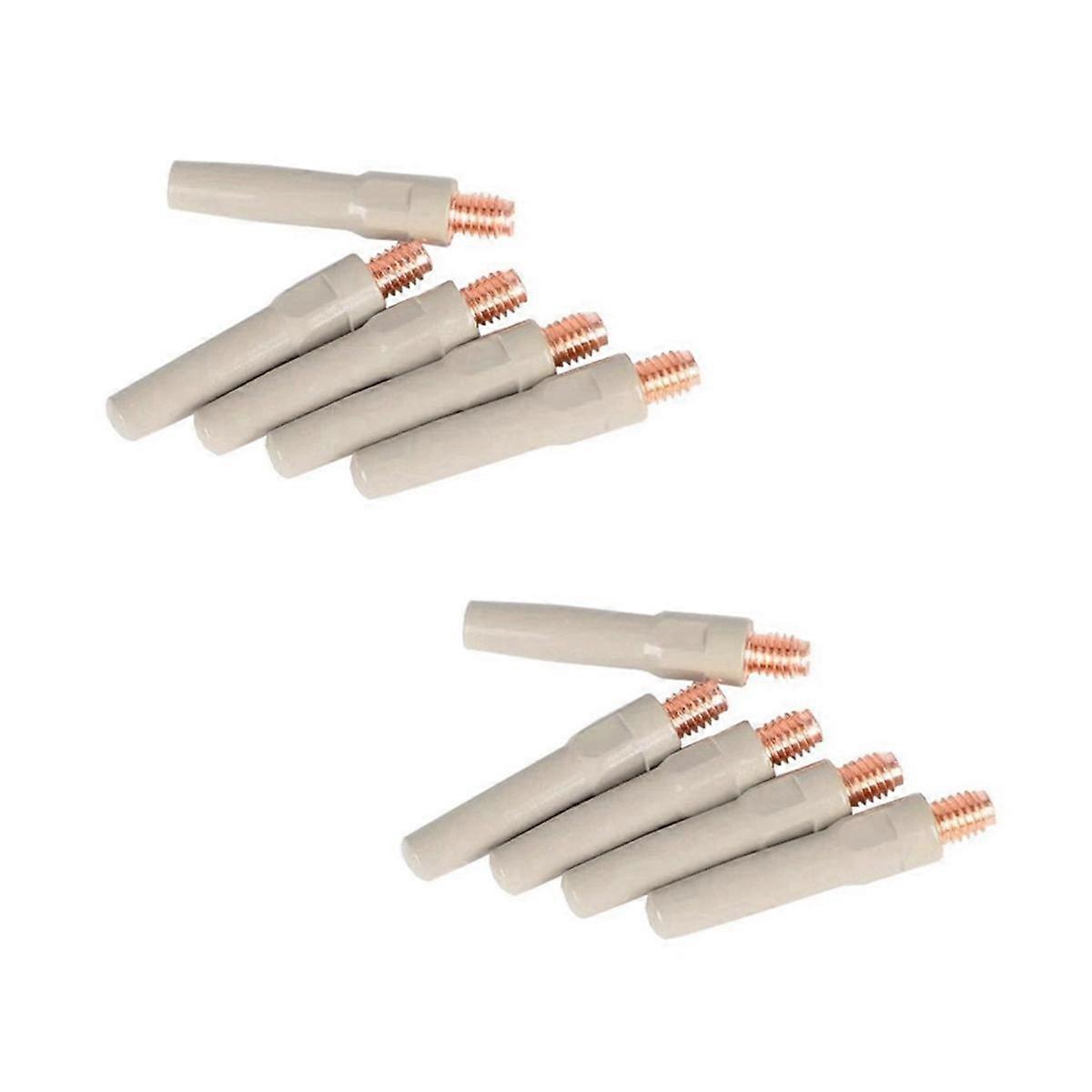 10PCS Coated Conductive Nozzle, Two-Way Welding Conductive Nozzle, No Wire Blocking and No Welding Slag 8.8x45x1.2