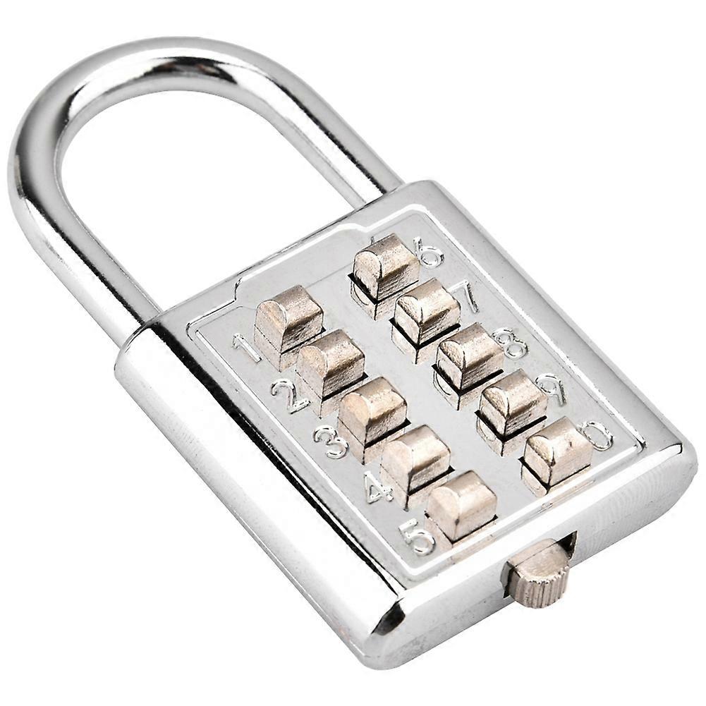 10-digit Push Button Combination Password Padlock Blind Button Padlock