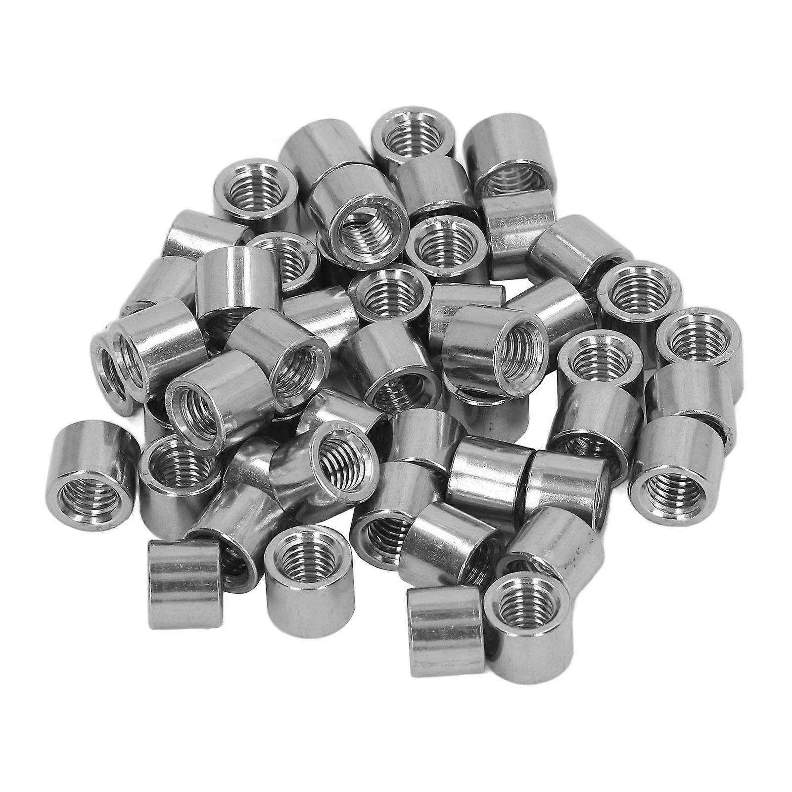 50pcs M8 Female Thread Coupling Nut Sturdy Portable Stainless Steel Maintenance Thread Coupling Nut Kit