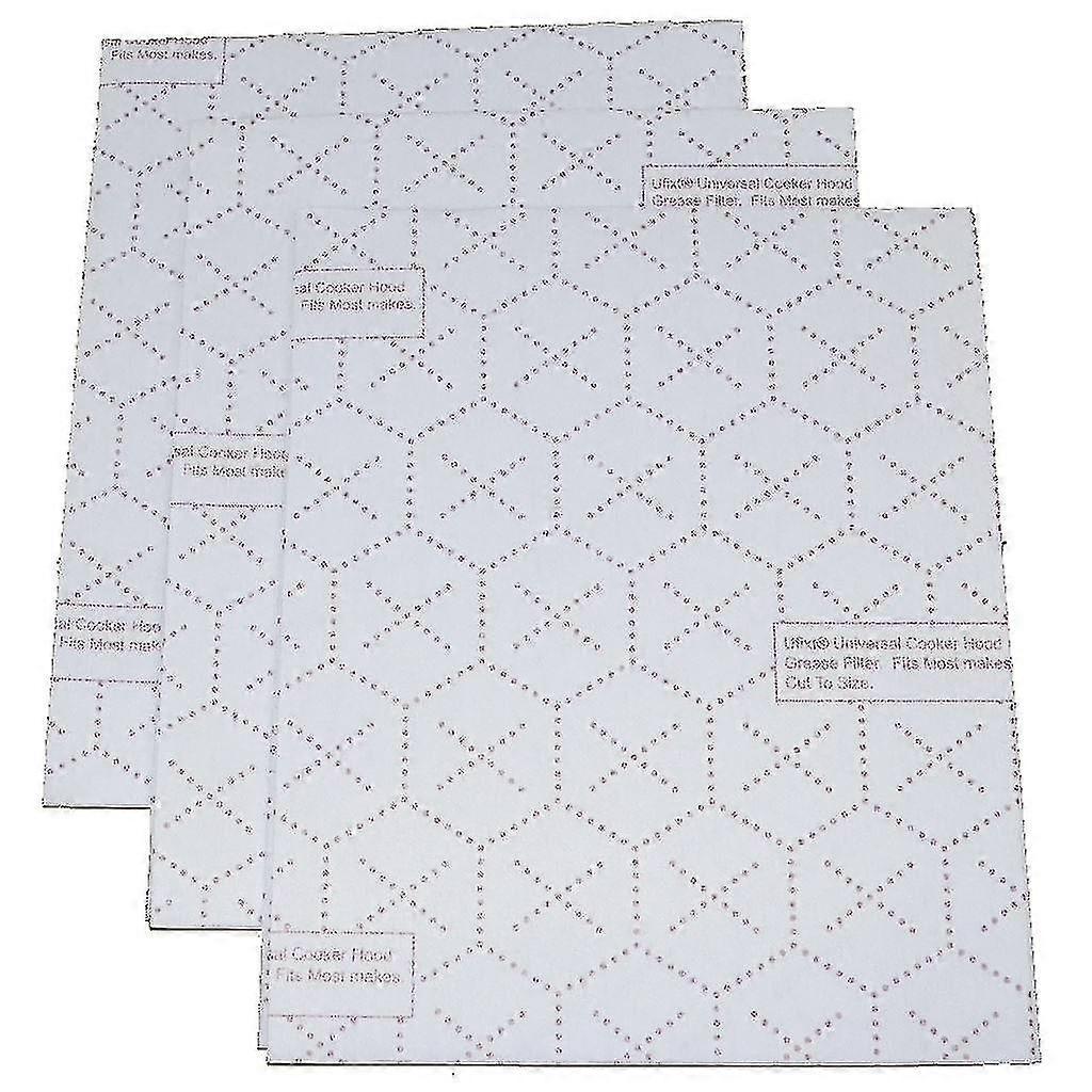Universal Cut To Size Cooker Hood Filters With Indicator - 3 Pack