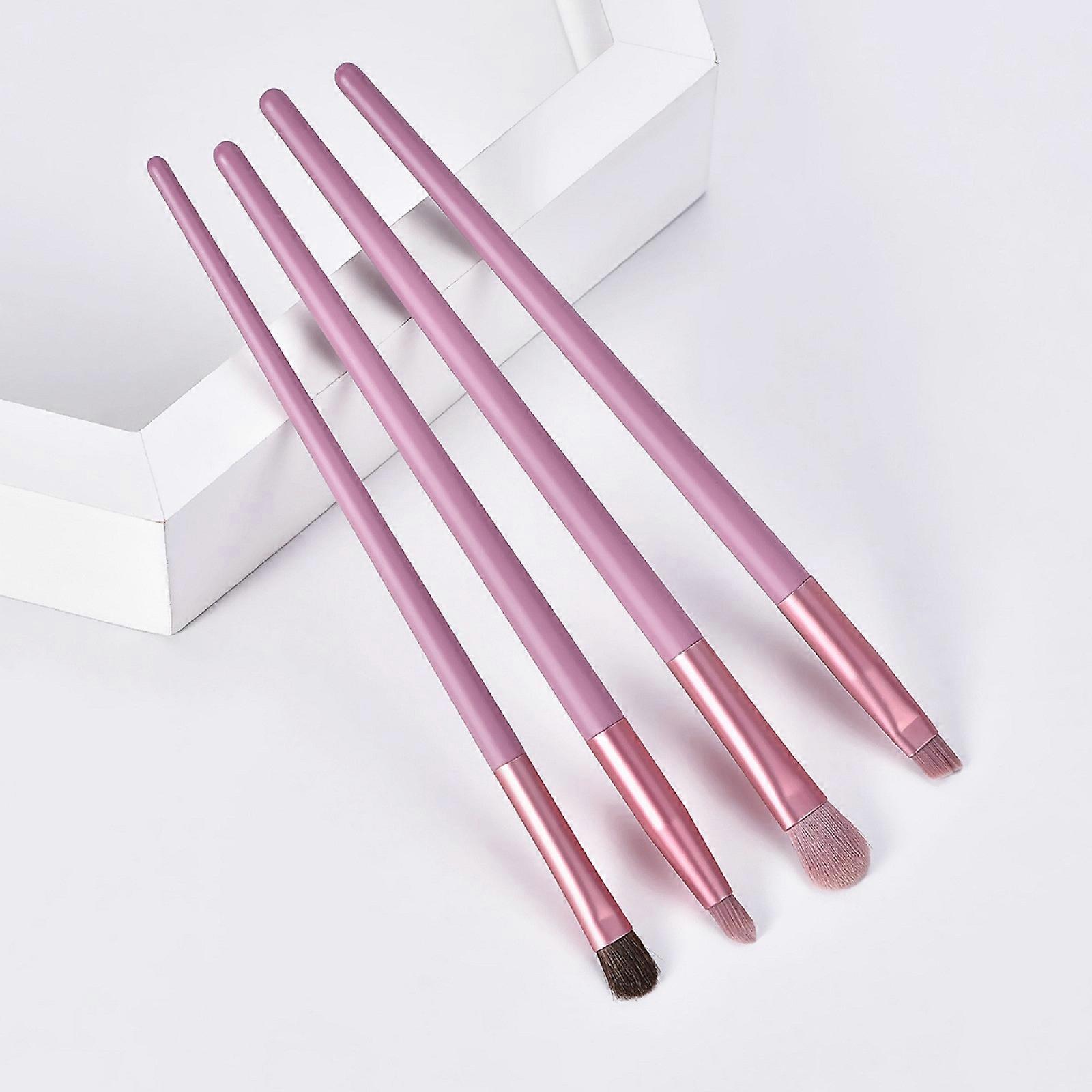 4 Eye Makeup Brushes Set Plastic Handle Nylon Hair Eye Shadow Brush