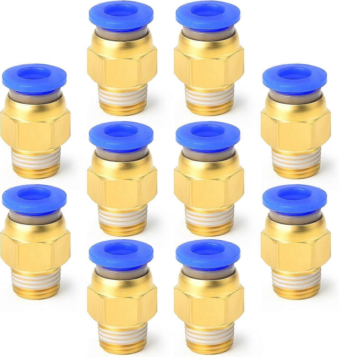 10 Pcs 4mm Tube OD x 1/8 BSP Male Droit Push To Connect Raccords (PC4-01)