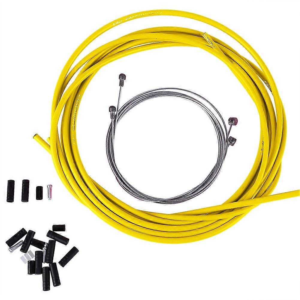 Bike Brake Shifter Cable Housing Set Brake Line Tube Kits  Cycling Accessories(yellow)