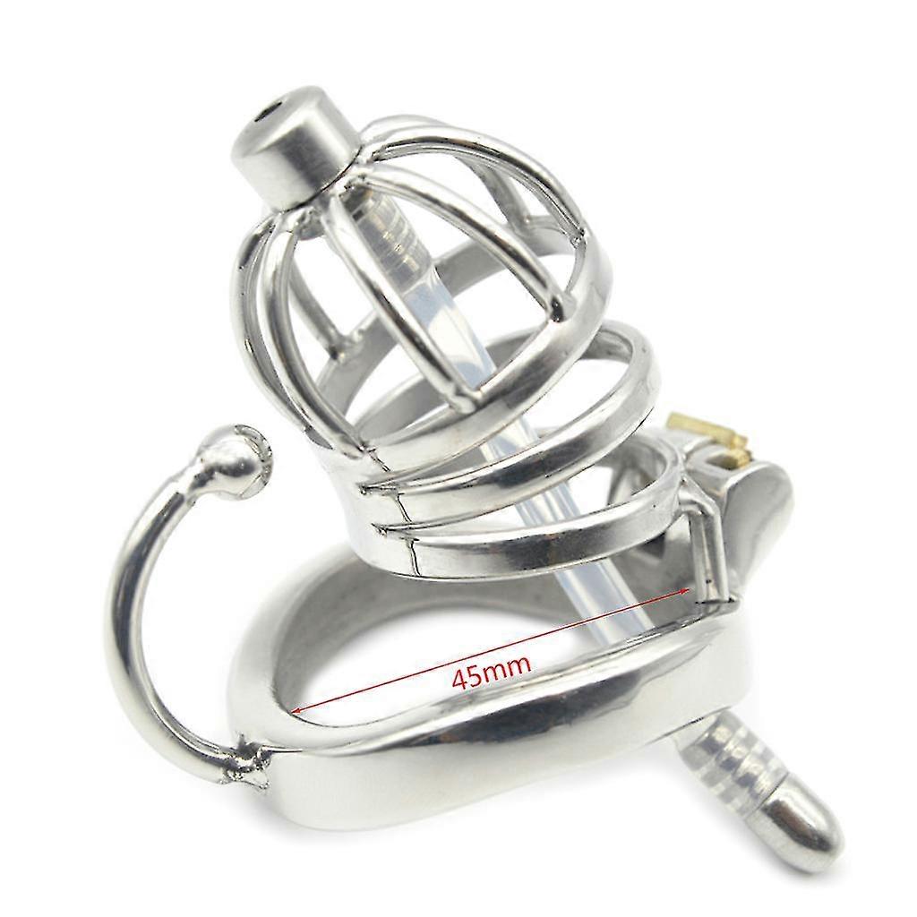 Buet Snap Ring Rustfritt stål Men Chastity Lock Device Urethral kateter-Excellence