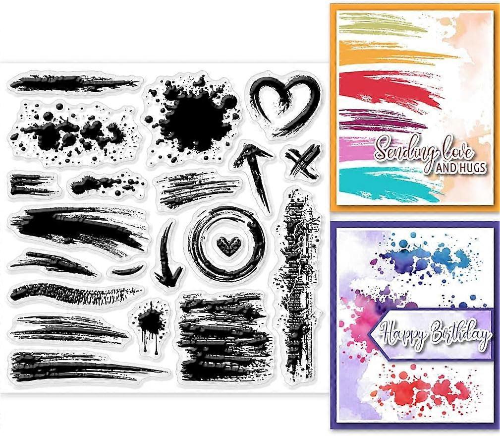 1Sheet Paint Stains Silicone Clear Stamp
