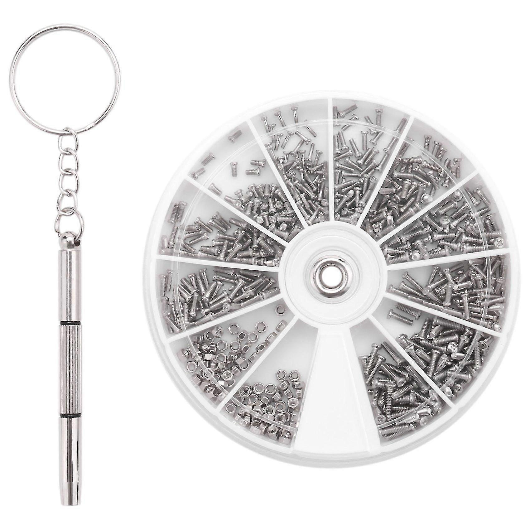600 Pcs/Set Small Stainless Steel Screws 12 Kinds of Electronics Nuts Assortment + 1pc Screwdriver