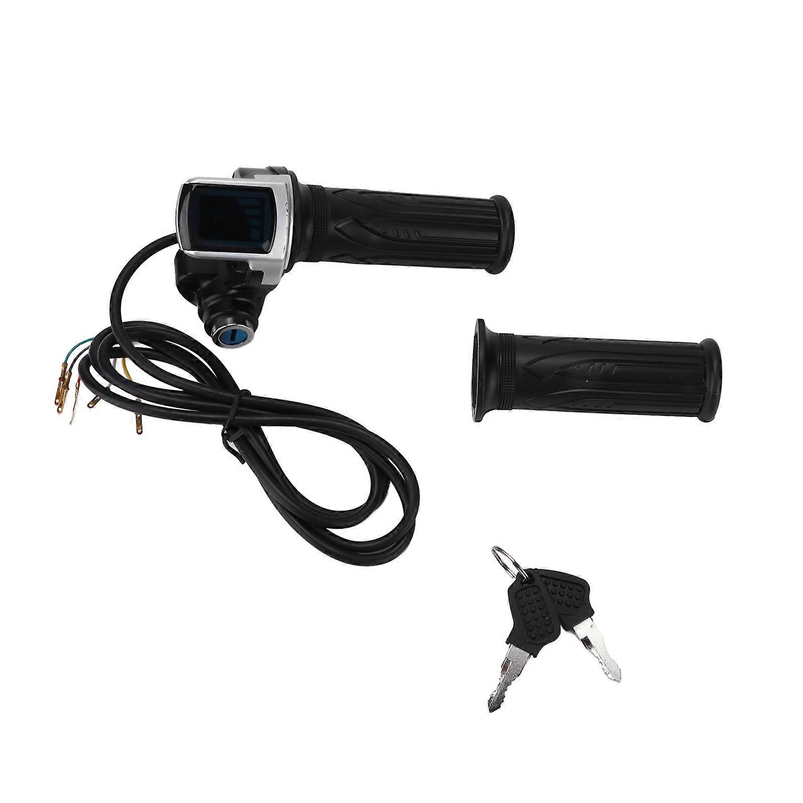 24V HalfTwist Throttle Grip LED Power Indicator with 2 Keys for Electric Bicycles Scooters