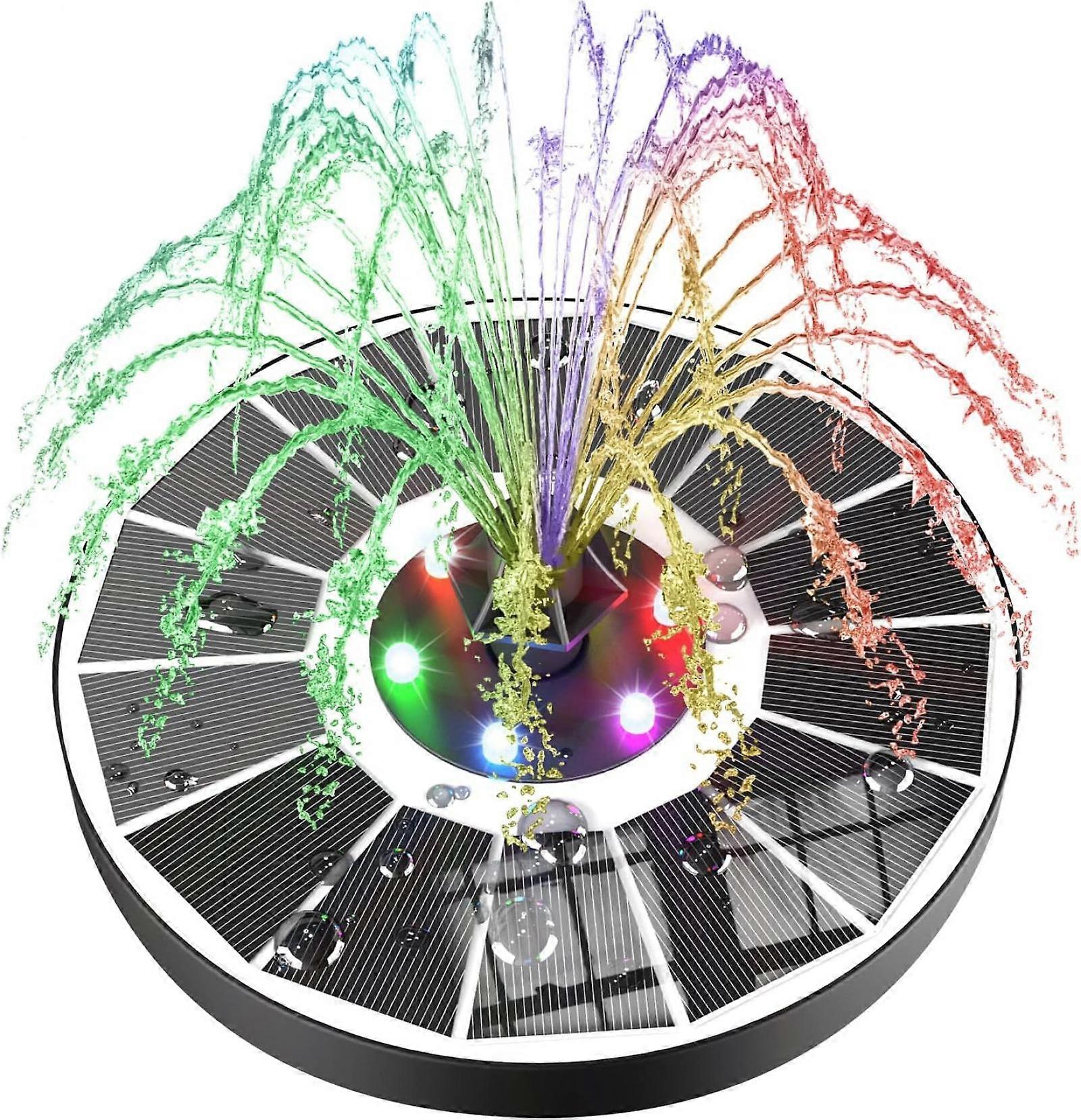 Glass Solar Pond Fountain, 3.5W Solar Fountain Pump with 8 Nozzles and 4 Holders for Garden Pond Fountain, Bird Bath, Oxygen Water Circulation